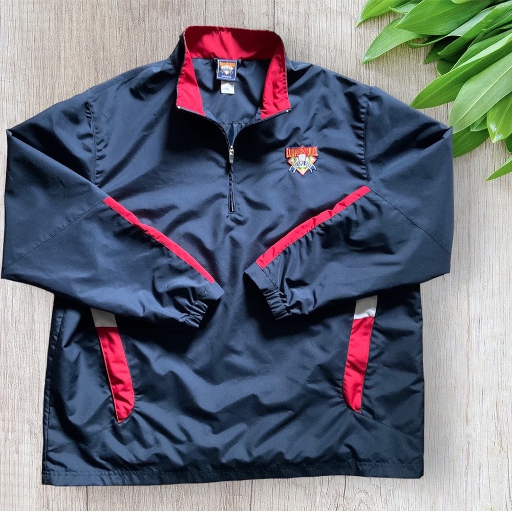 Cooperstown Dream Parks Authentic Baseball Navy Blue Windbreaker Size XL
